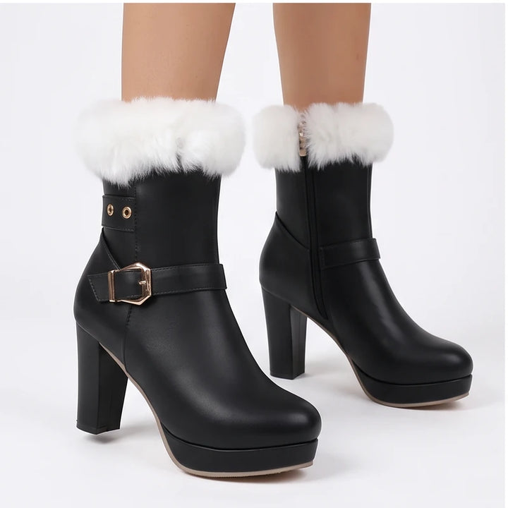 Model wearing Black boots in a studio - 2