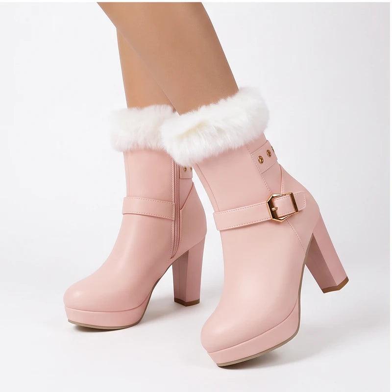 Model wearing Pink boots in a studio - 2